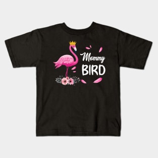 Mommy Bird Flamingo Family Matching Gifts Kids T-Shirt